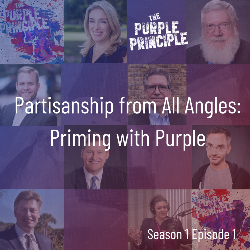 episode artwork for season 1, episode 1, partisanship from all angles: priming with purple
